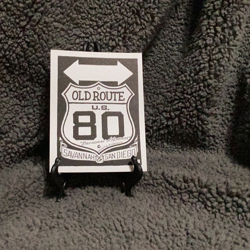 Old U.S. 80 Double Arrow Shield Sticker, Savannah GA To San Diego CA