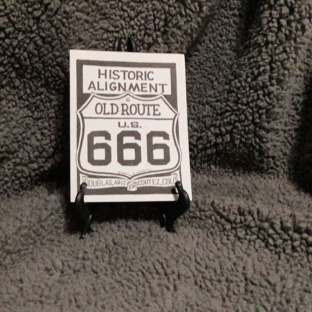 “Historic Alignment” Old Rt 666 Shield Sticker, Douglas AZ to Cortez CO