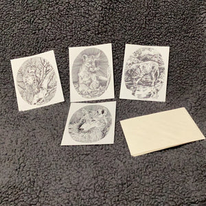 Set of 4 Predator Notecards