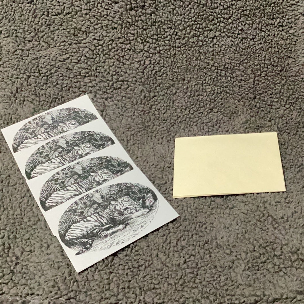 Set of 4 Tiger Notecards